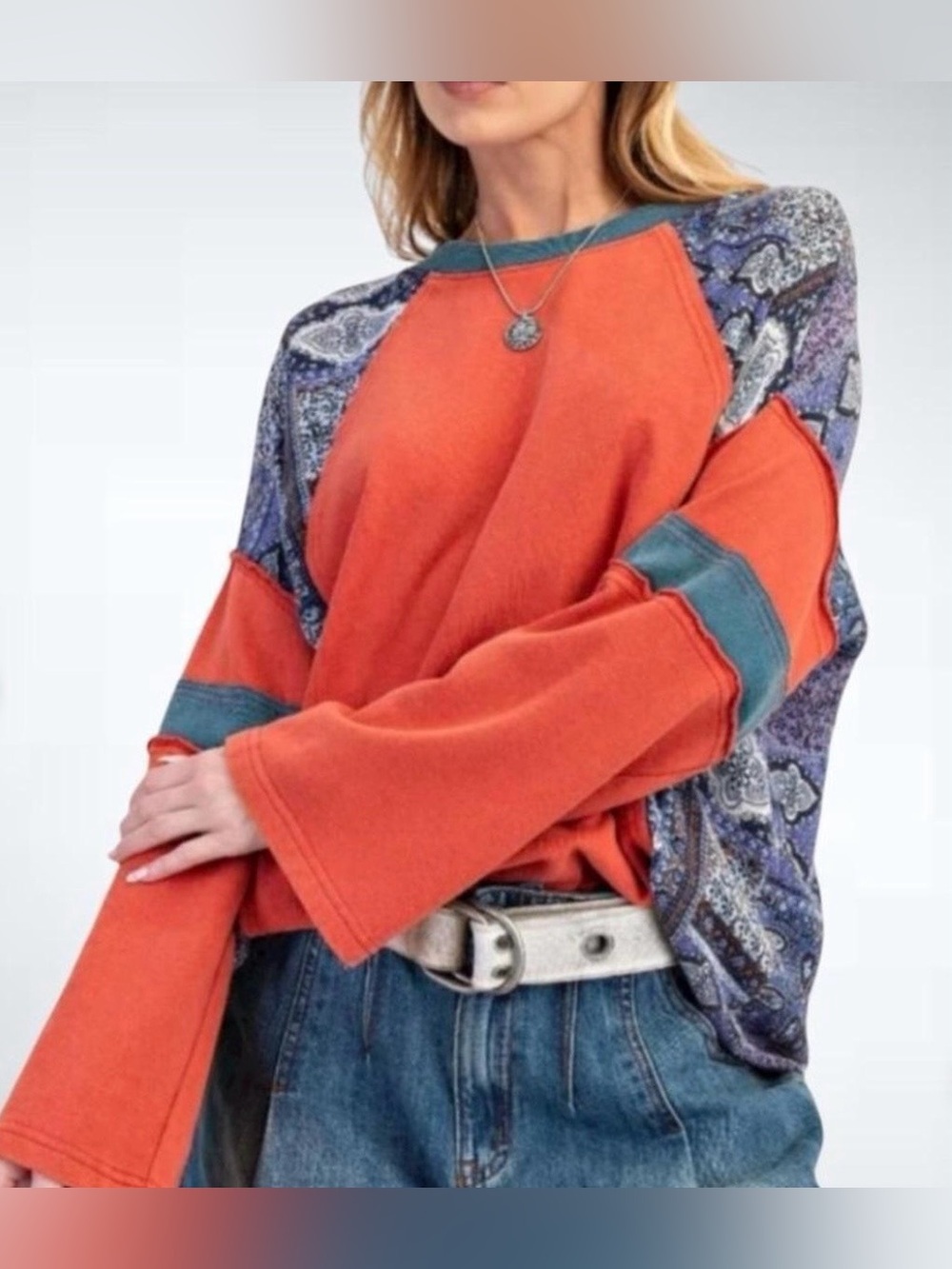 Easel boho paisley top
